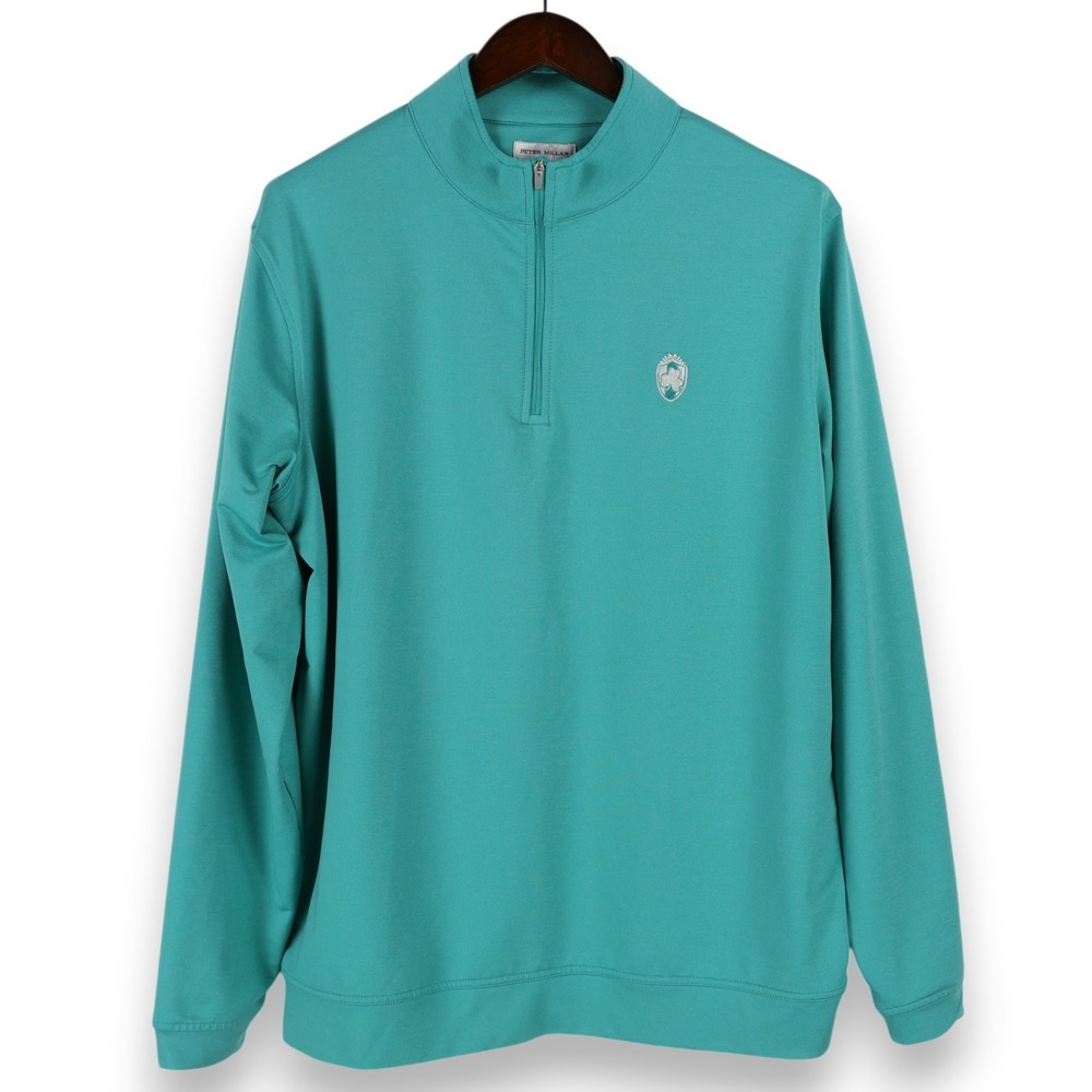 Peter Millar Perth Quarter Zip Pullover Mens XL Green Performance MS23EK40B